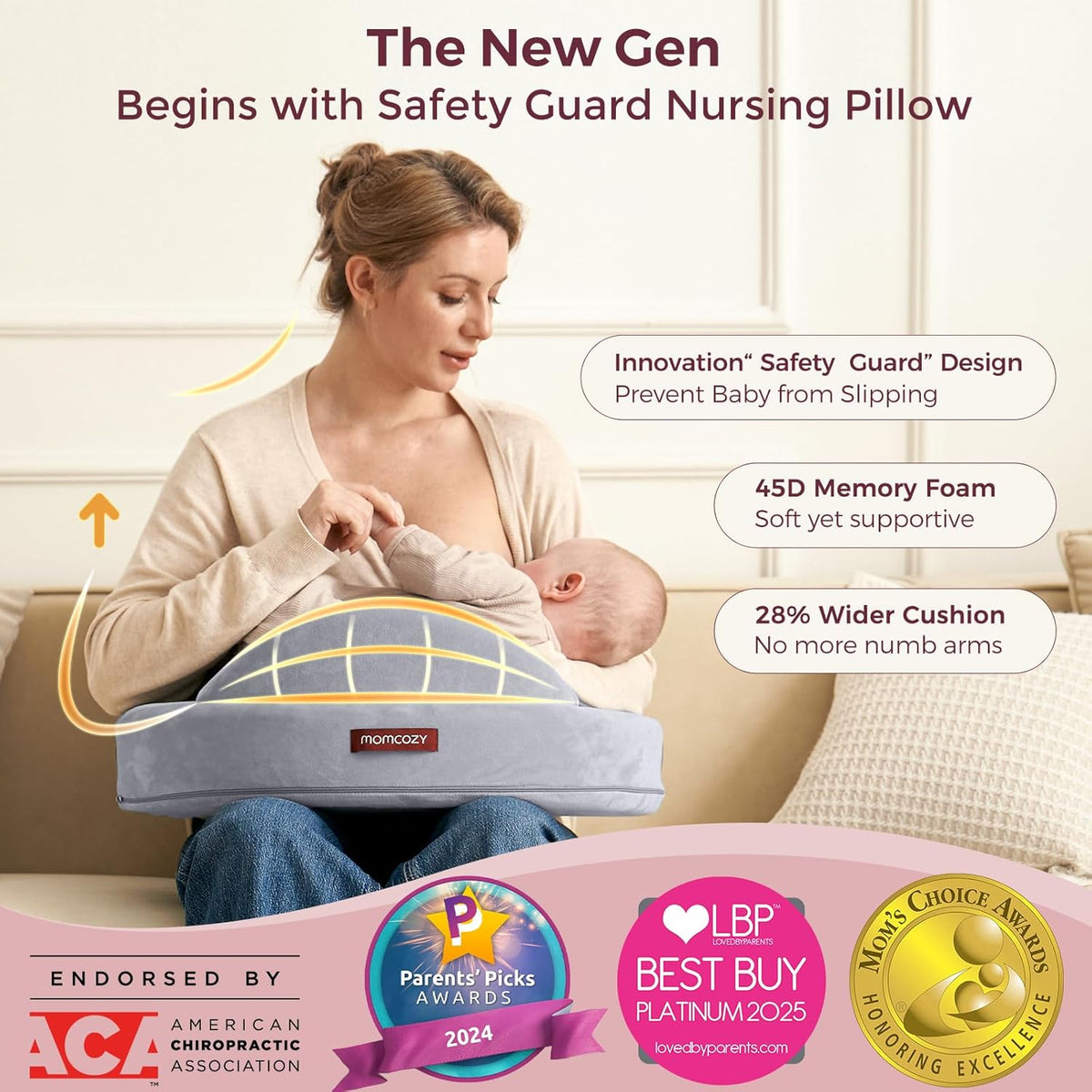 Momcozy Jastëk për Gjidhënie Ergonomik me Memory Foam