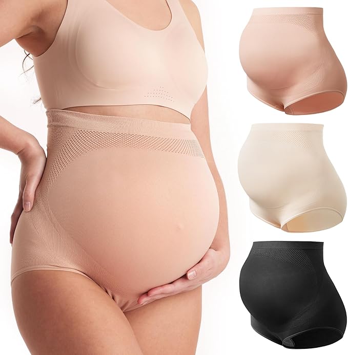 Momcozy PU003 të brendshme për shtatzëni high waist seamless, 3 copë