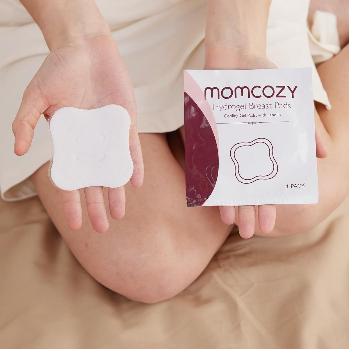 Peceta hidrogel për gjoks Momcozy me lanolin për qetësim të menjëhershëm, 6 copë