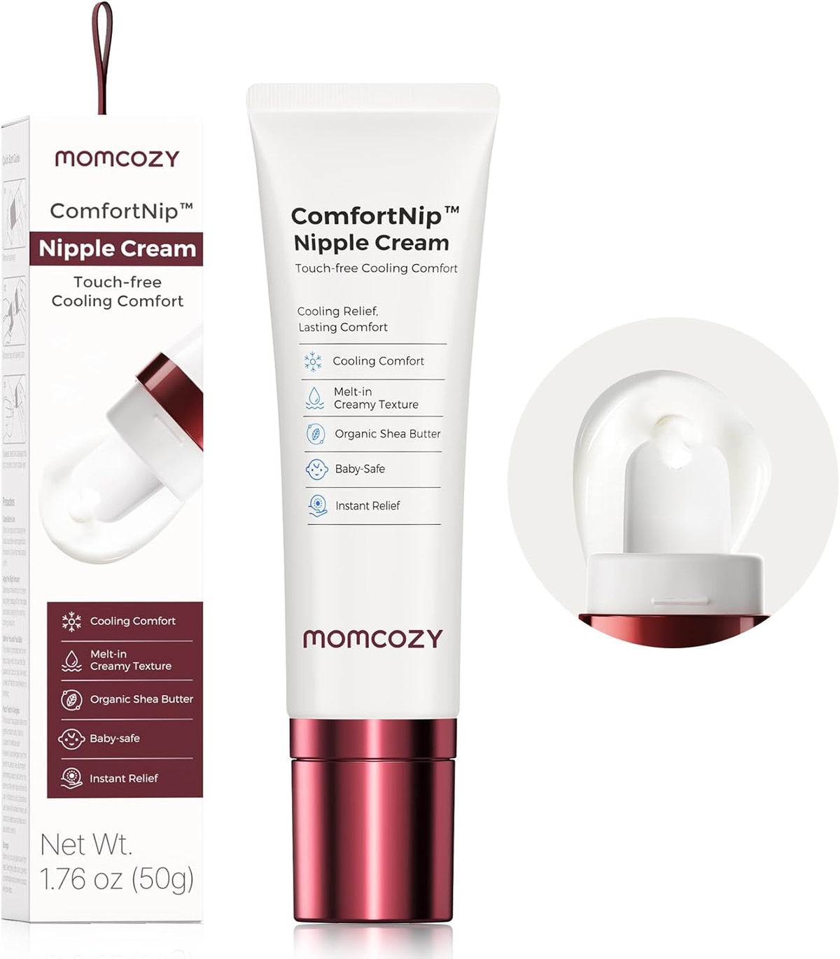 Krem për thithka Momcozy NM002 Cooling, me aplikator qeramik, lanolin - free, 50g