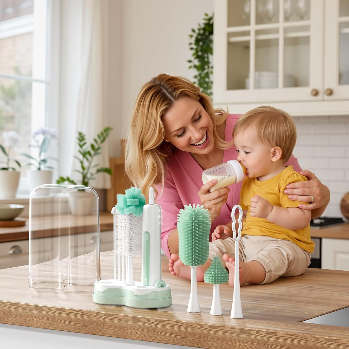 Momcozy - Set elektrik pastrimi shishesh për bebe 7 në 1