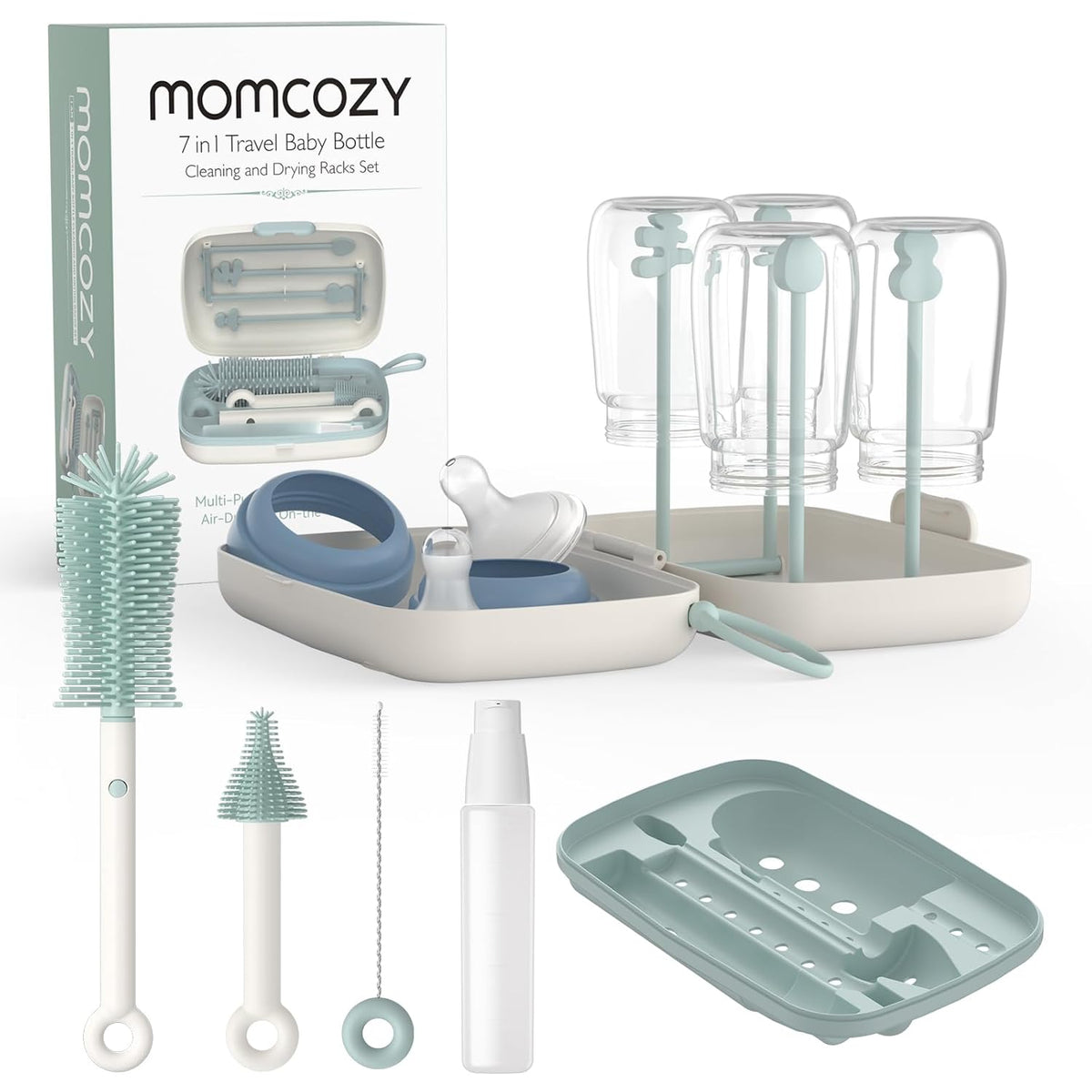 Set pastrimi shishesh për bebe Momcozy 7 në 1