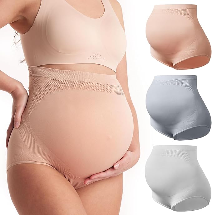Momcozy PU003 të brendshme për shtatzëni high waist seamless, 3 copë