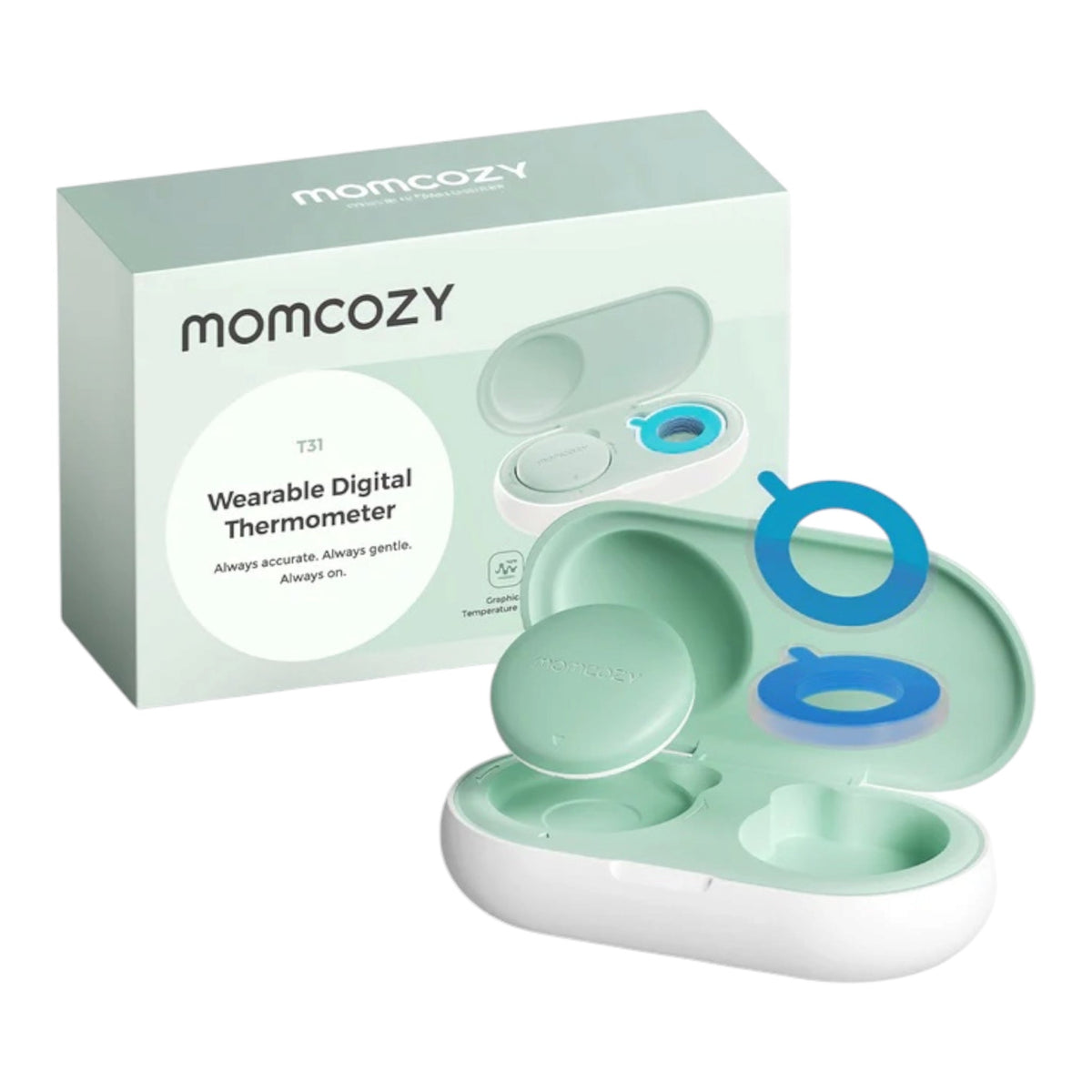 Termometër Momcozy inteligjent për bebe T31 Smart, wearable, me aplikacion, Bluetooth