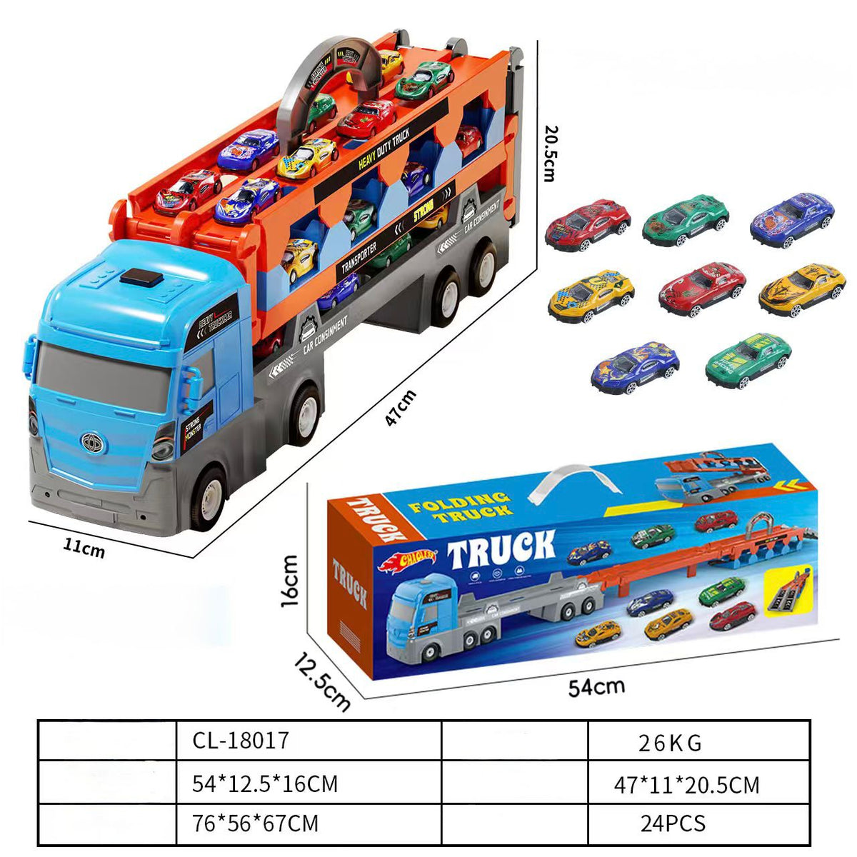 Lodër për fëmijë - Kamion transportues për 24 vetura