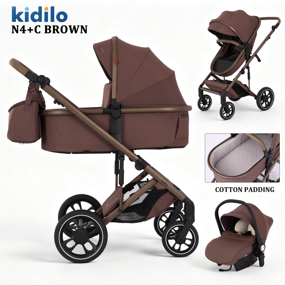 Kidilo N4+C Kafe – shtrati, ulësja dhe maksikoza